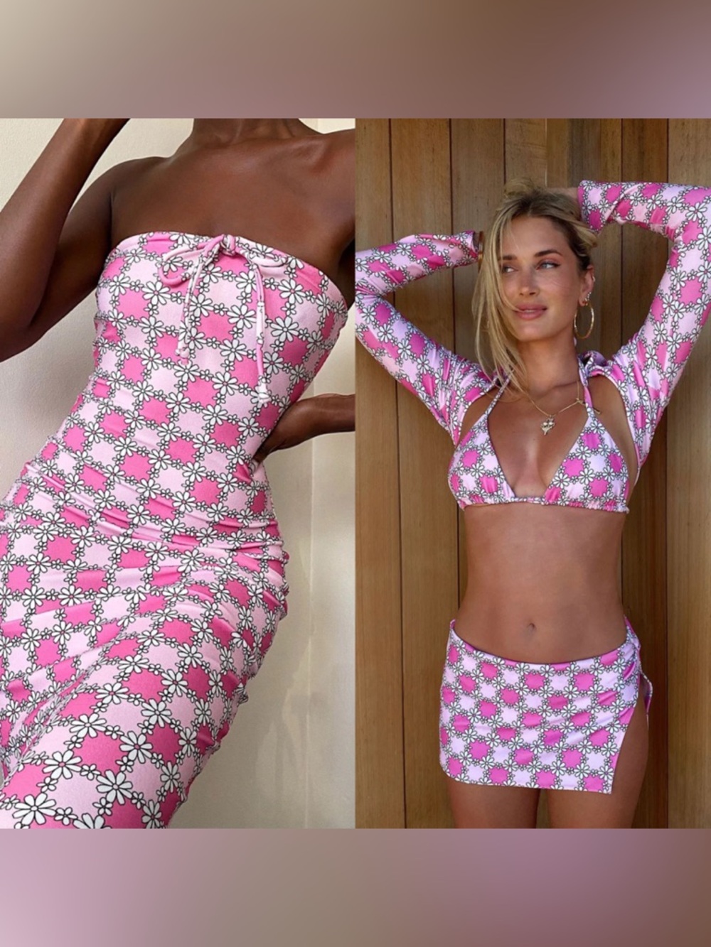 Frank bikinis Hope Strapless Terry Dress and sleeve set